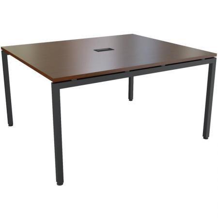 Стол для переговоров Steel 11701 с подрозетником (дуб темный/антрацит, 1200х1430х760 мм)